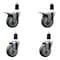 Service Caster 4'' Gray Poly Swivel 1-1/2'' Expanding Stem Caster Set 2 Total Lock Brakes, 4PK SCC-EXTTL20S414-PPUB-2-S-2-112 - alternate 1